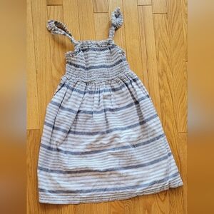 Hope & Henry Girls Bkue And White Stripe Dress, Size 8